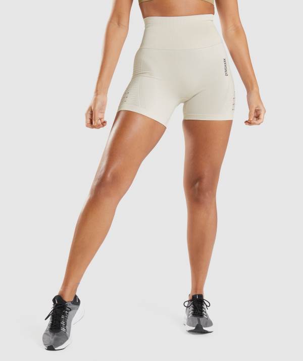 Gymshark Energy Seamless Kurze Hose Damen Weiß | 0965OBNMJ