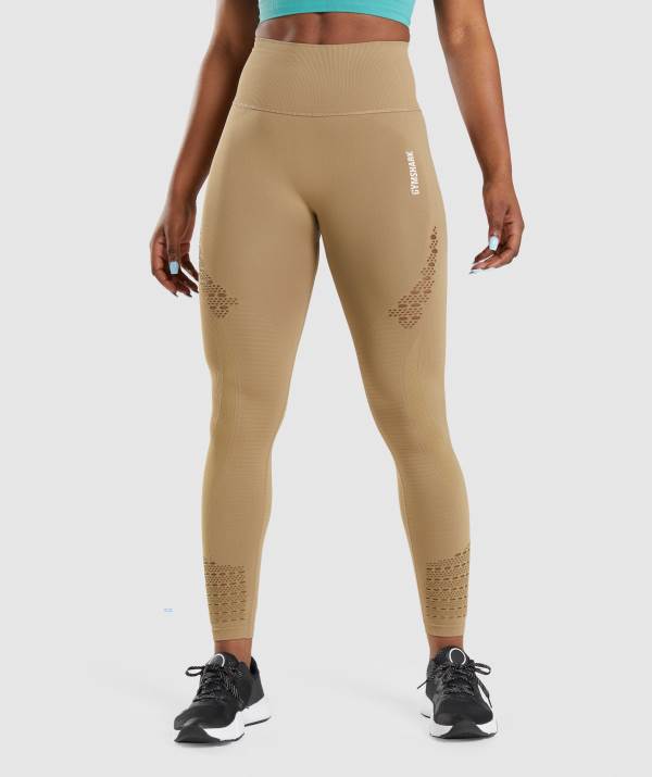 Gymshark Energy Seamless Leggings Damen Braun | 5309BXFSQ