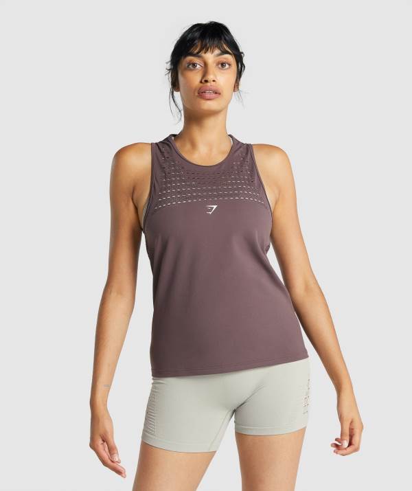 Gymshark Energy Seamless Loose Vest Muskelshirt Damen Braun | 2780IFRLG