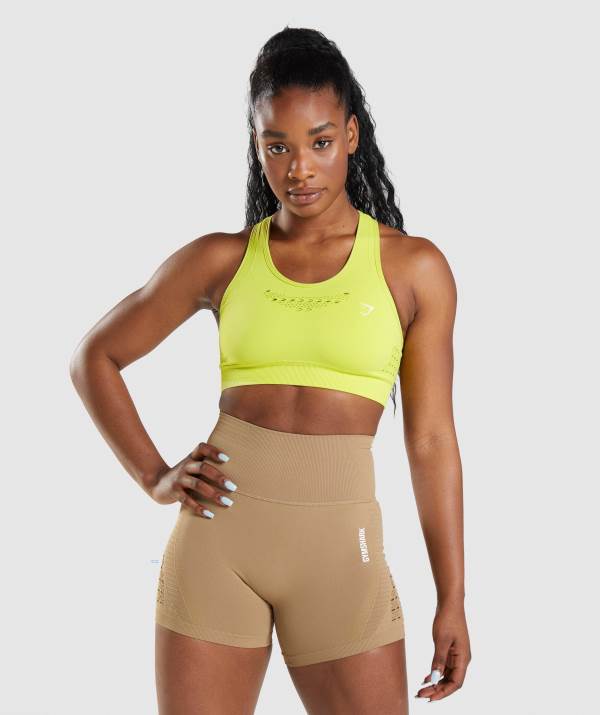 Gymshark Energy Seamless Sport BH Damen Gelb | 3056GXKDU