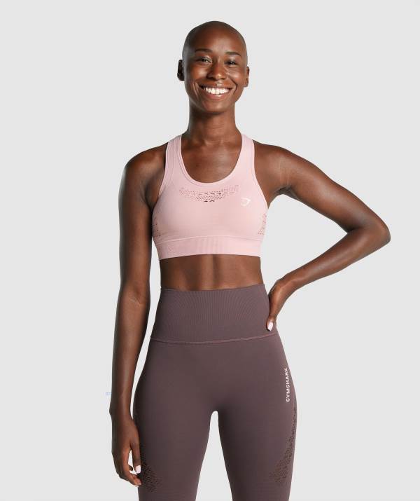 Gymshark Energy Seamless Sport BH Damen Hellrosa | 6897IOQPD