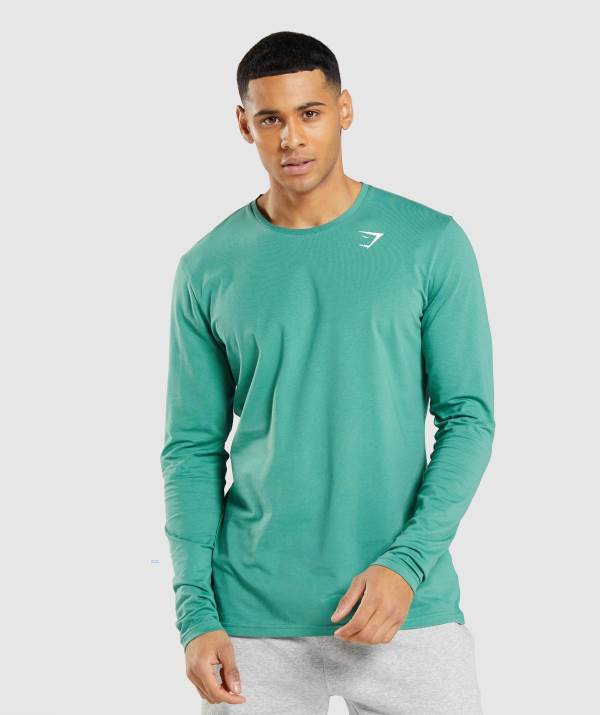 Gymshark Essential Long Sleeve Sweatshirt Herren Tiefesgrün Grün | 4762DOXGQ