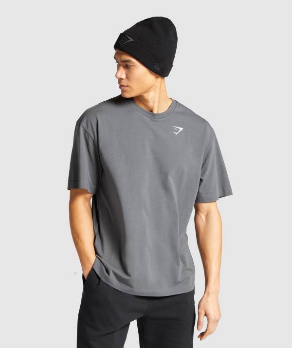 Gymshark Essential Oversized T-Shirt Herren Tiefesgrau | 1672XSYZG