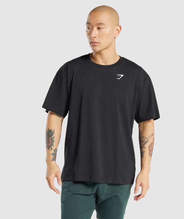 Gymshark Essential Oversized T-Shirt Herren Schwarz | 2051CFGIS