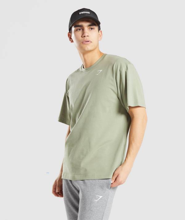 Gymshark Essential Oversized T-Shirt Herren Hellgrün | 3062VPQHR