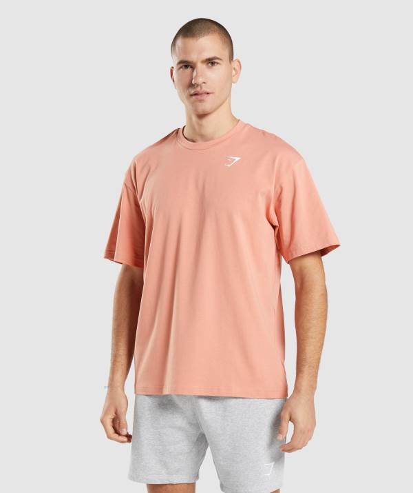 Gymshark Essential Oversized T-Shirt Herren Rosa | 3904ITNRZ