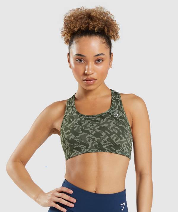 Gymshark Essential Racer Back Sport BH Damen Grün | 9431SQDNF