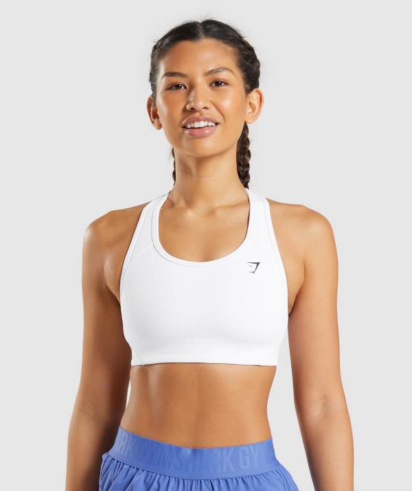 Gymshark Essential Racer Back Sport BH Damen Weiß | 9675PHASQ