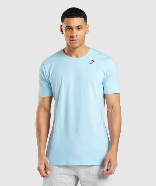 Gymshark Essential T-Shirt Herren Blau | 6024AFEBQ