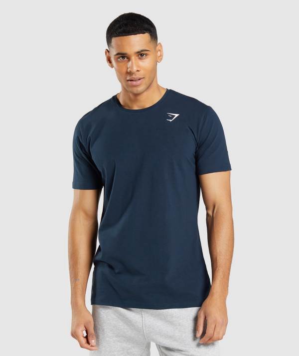 Gymshark Essential T-Shirt Herren Navy | 8127BZMHU