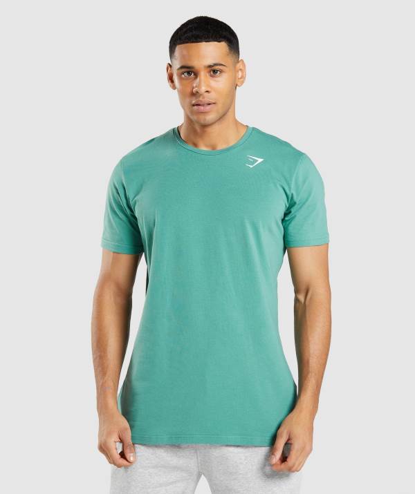 Gymshark Essential T-Shirt Herren Tiefesgrün Grün | 3204CYQON