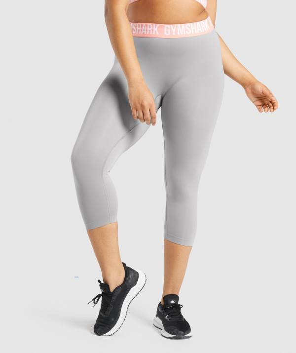Gymshark Fit Seamless Cropped Leggings Damen Grau | 3125IMYTV