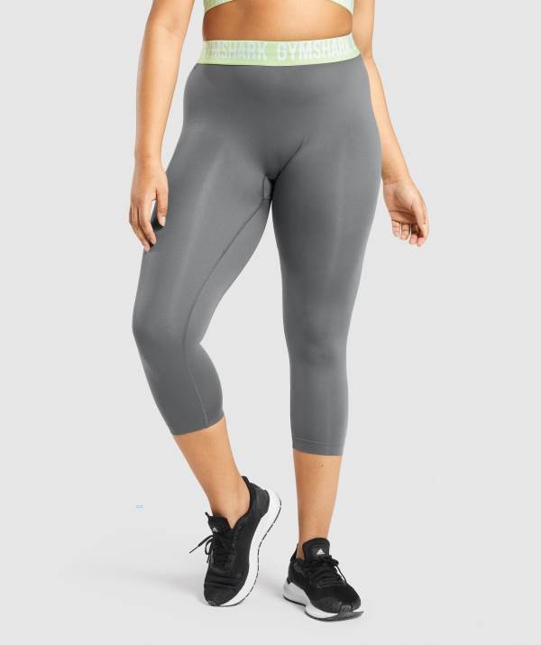 Gymshark Fit Seamless Cropped Leggings Damen Grau Grau | 7319UIWNY
