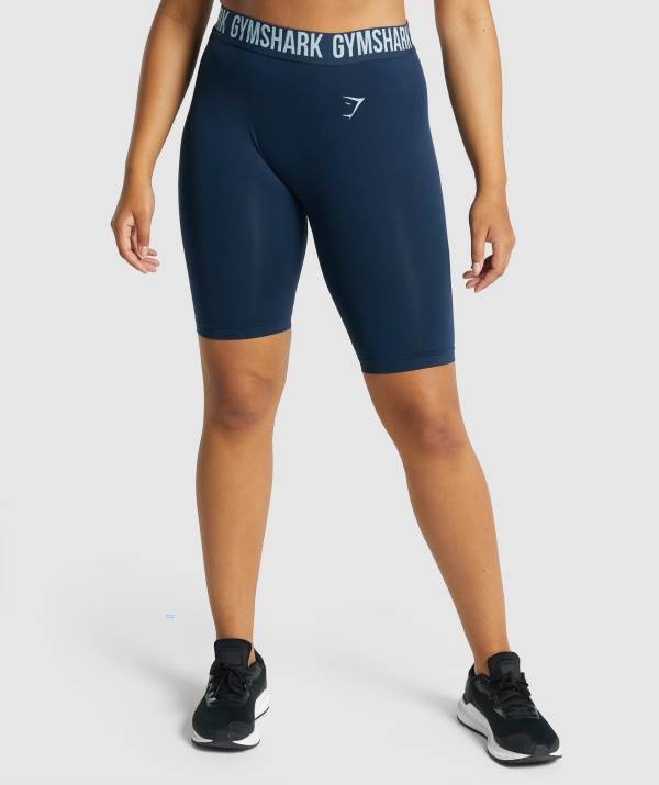 Gymshark Fit Seamless Cycling Kurze Hose Damen Navy | 2859SCTMN