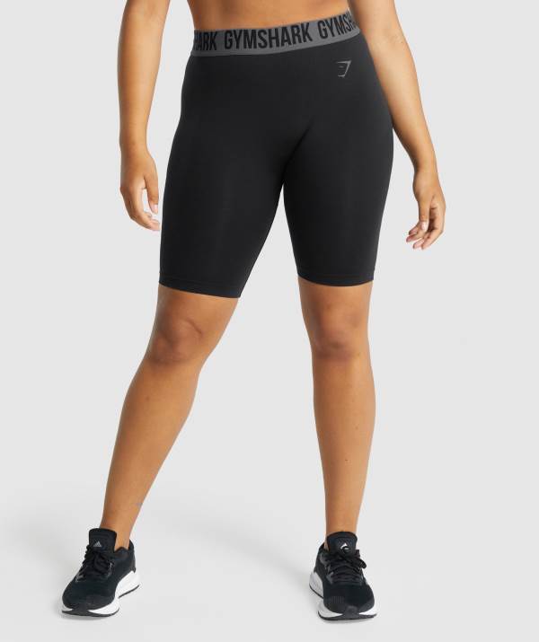 Gymshark Fit Seamless Cycling Kurze Hose Damen Schwarz | 4205BGDSP