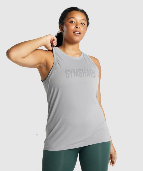 Gymshark Fit Seamless Loose Muskelshirt Damen Grau | 8310UGVWO