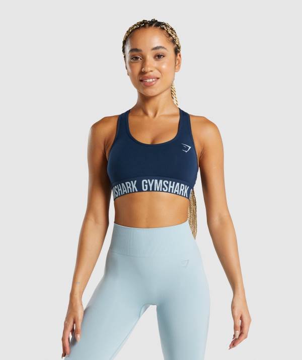 Gymshark Fit Seamless Sport BH Damen Navy | 9237YDNGT