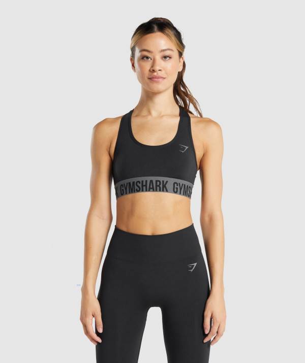 Gymshark Fit Seamless Sport BH Damen Schwarz | 2576ACKRI