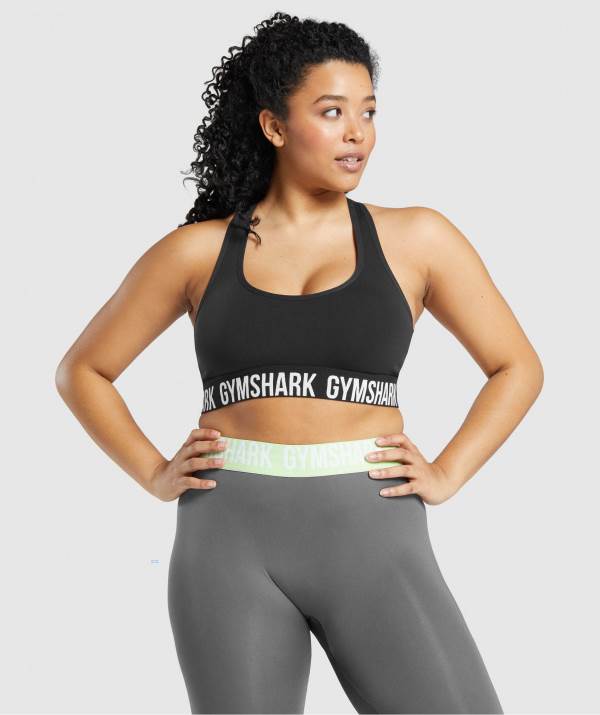 Gymshark Fit Seamless Sport BH Damen Schwarz | 5891OXPEW