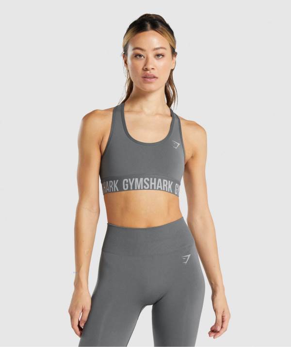 Gymshark Fit Seamless Sport BH Damen Tiefesgrau | 6534FAPVM