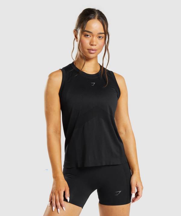 Gymshark Flex Loose Top Muskelshirt Damen Schwarz | 6895IXPDL