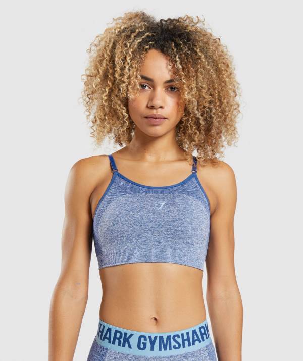 Gymshark Flex Riemchen Sport BH Damen Blau | 8931VXQAN