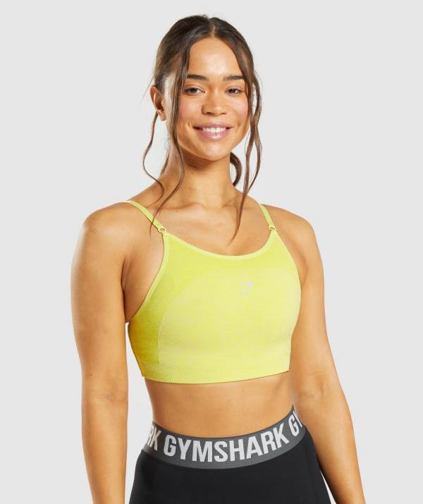 Gymshark Flex Riemchen Sport BH Damen Gelb | 8437WNUXB