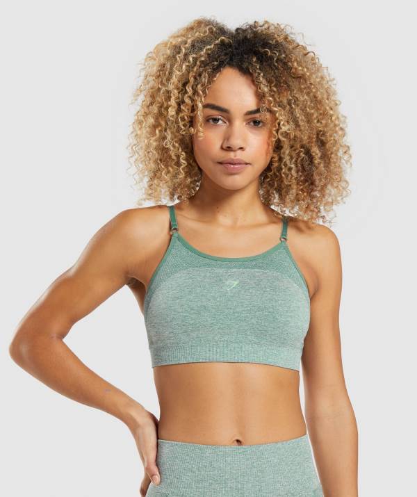 Gymshark Flex Riemchen Sport BH Damen Grün | 3108WZLPI