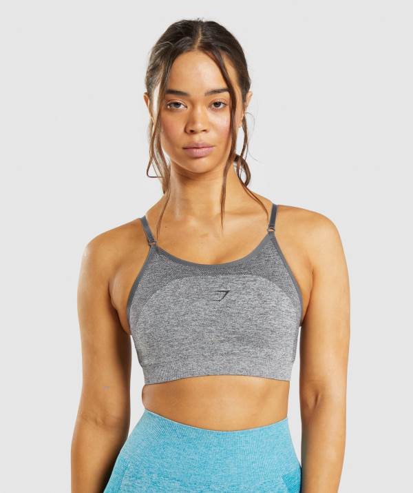 Gymshark Flex Riemchen Sport BH Damen Grau Grau | 6902AIWVR