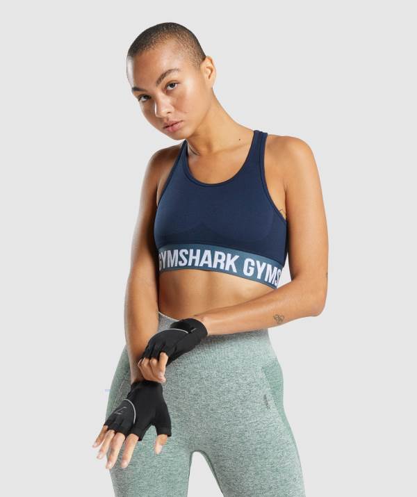 Gymshark Flex Sport BH Damen Navy | 3982SNOHW