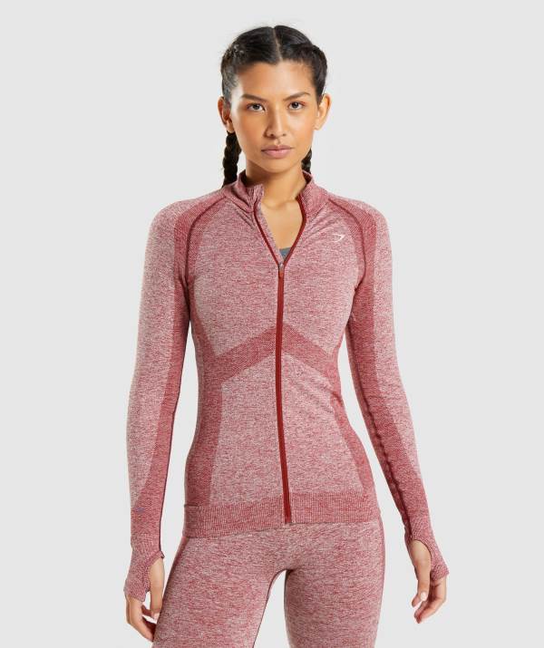 Gymshark Flex Zip Through Jacke Damen Bordeaux | 6238AKNPH