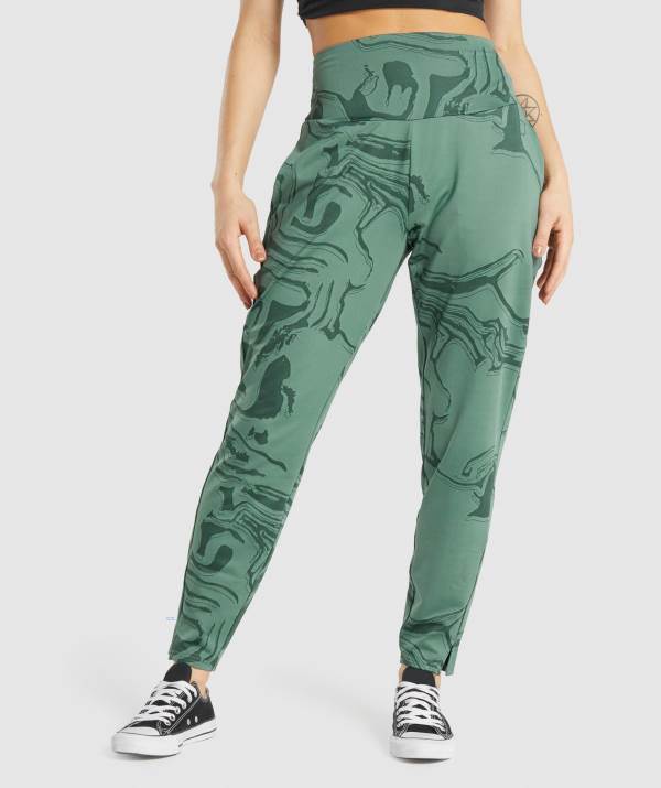 Gymshark GS Power Bottoms Jogginghose Damen Grün | 6503VPSHJ