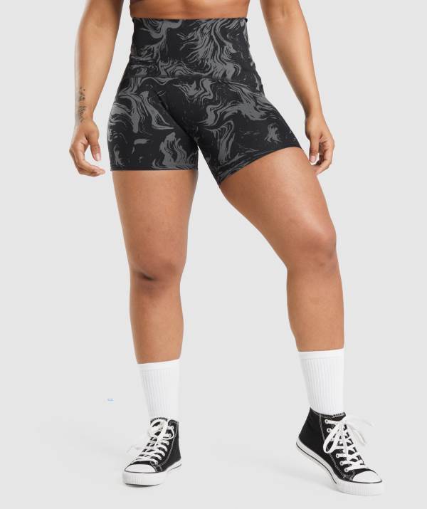 Gymshark GS Power High Rise Kurze Hose Damen Schwarz | 7368XCFJV