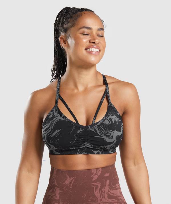 Gymshark GS Power Sport BH Damen Schwarz | 5423QBIXJ