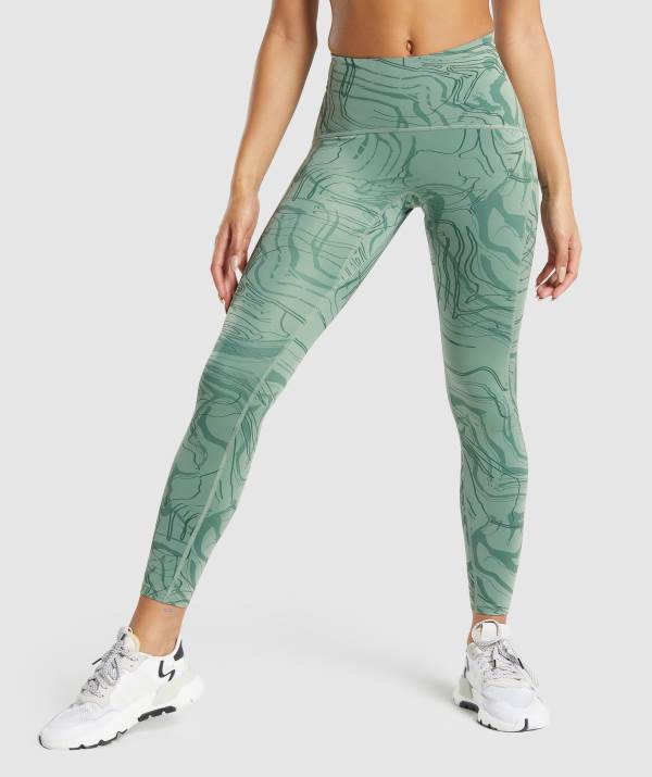 Gymshark GS Power Support Leggings Damen Grün | 0327AHSDM