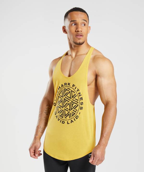 Gymshark GS x David Laid Stringer Muskelshirt Herren Gelb | 9407NCBUR