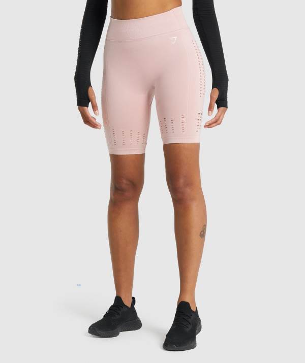 Gymshark Glow Seamless Kurze Hose Damen Hellrosa | 7039DYWTH