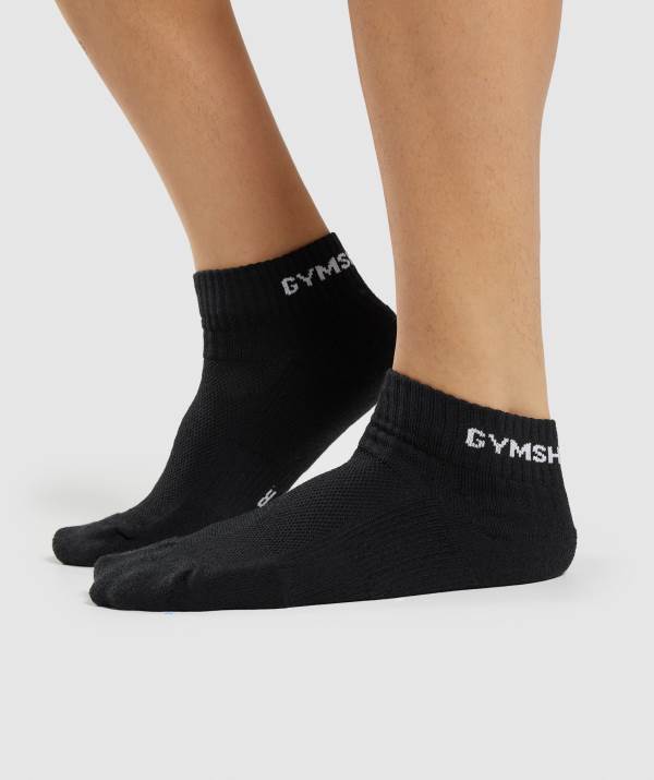 Gymshark Jacquard Quarter 3pk Socken Herren Schwarz | 3174CQKOW