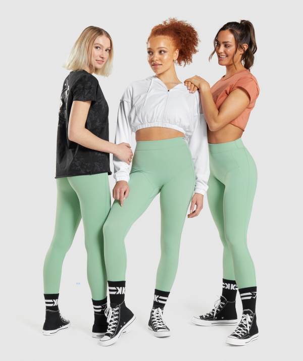 Gymshark KK Fit 7/8 Leggings Damen Grün | 3824CHIDN
