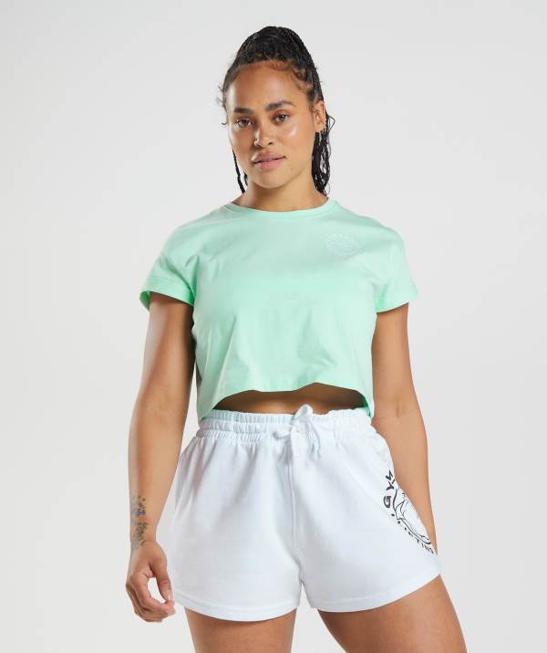 Gymshark Legacy Crop Top Damen Blau | 2547QNLUS