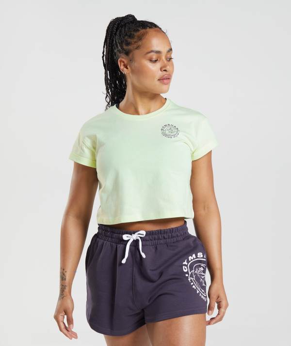 Gymshark Legacy Crop Top Damen Braun Grün | 8917FTKCX