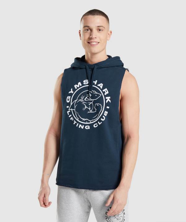 Gymshark Legacy Drop Arm Hoodie Herren Navy | 4358CNPYT