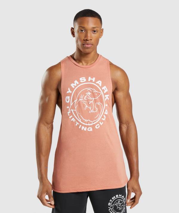 Gymshark Legacy Drop Arm Muskelshirt Herren Rosa | 2516LJSQT