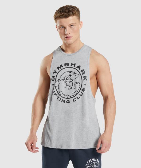 Gymshark Legacy Drop Arm Muskelshirt Herren Hellgrau | 3789AWFMI