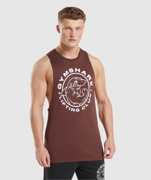 Gymshark Legacy Drop Arm Muskelshirt Herren Rosa Braun | 7265LQVZU