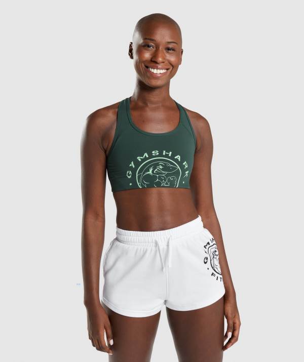 Gymshark Legacy Graphic Sport BH Damen Dunkelgrün | 4362AZCQG