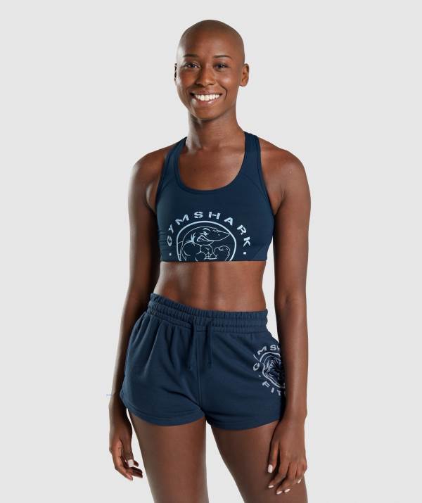 Gymshark Legacy Graphic Sport BH Damen Navy | 5794EFTSI
