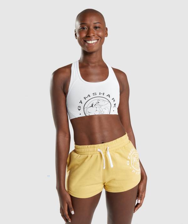 Gymshark Legacy Graphic Sport BH Damen Weiß | 4857YLCVB