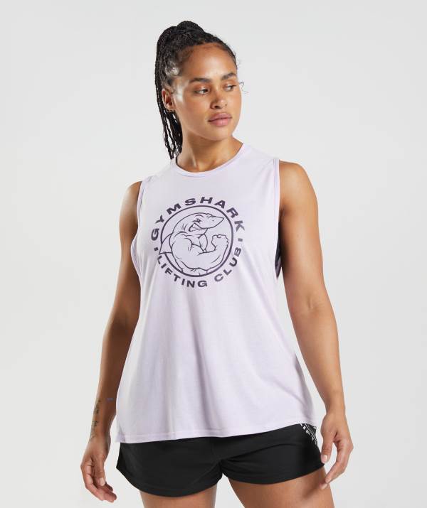 Gymshark Legacy Muskelshirt Damen Lila Weiß | 2790RTBXS