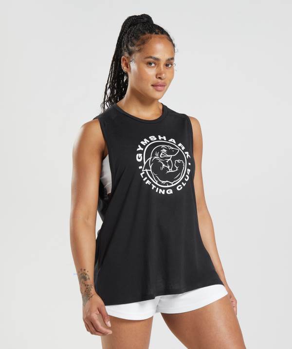 Gymshark Legacy Muskelshirt Damen Schwarz | 9042WEBCA